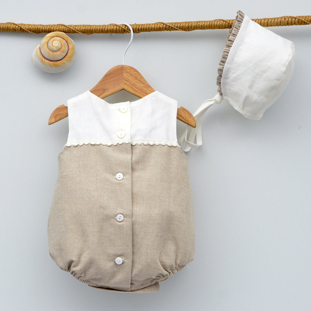 Pelele Ranita bautizo bebe niño con capota Traje lino para ceremonia –  JuliayMateo