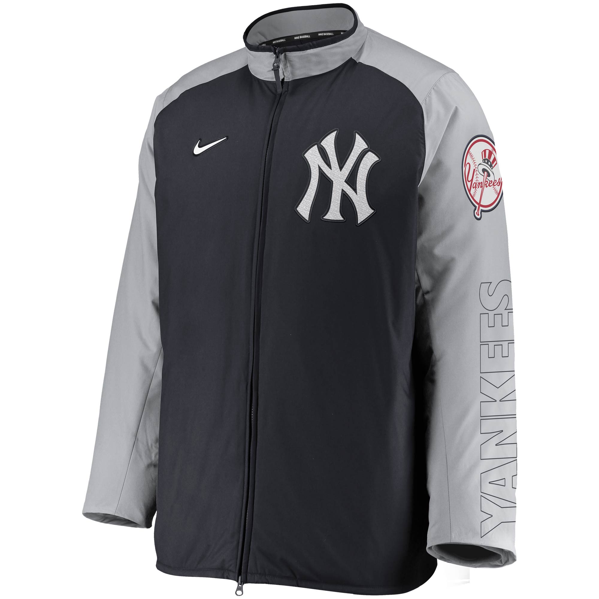 Men's Nike Yankees Navy & Grey Authentic Collection Dugout Full-Zip Ja ...