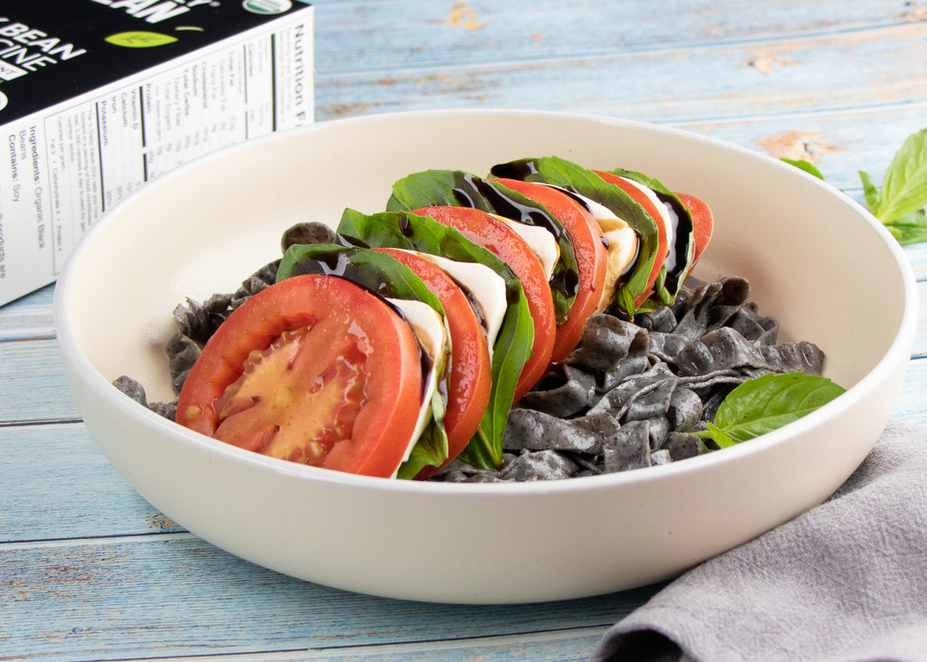 Tomato Mozzarella Salad with Balsamic and Bean Based Pasta