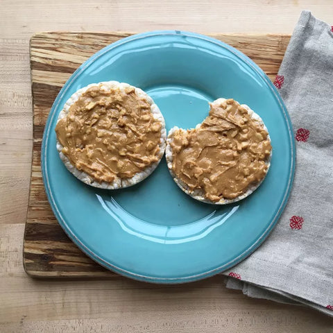Gluten free rice cake with peanut butter
