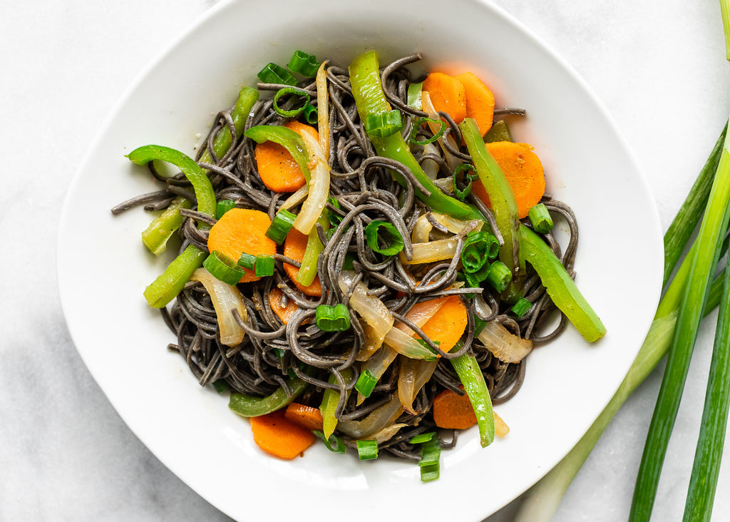 Asian Stir Fry with Black Bean Noodles