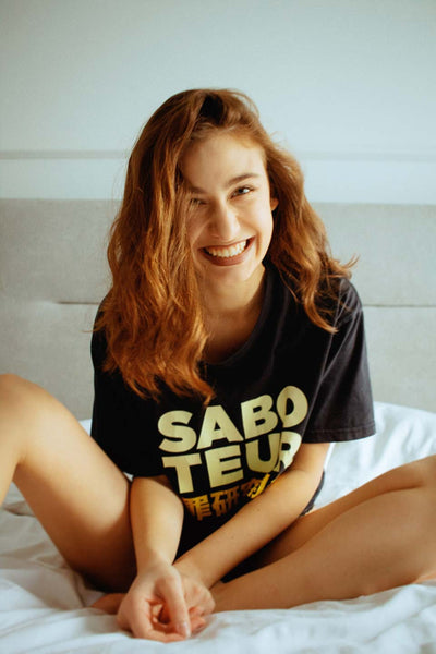 Camelia Arama modeling for saboteur clothing brand