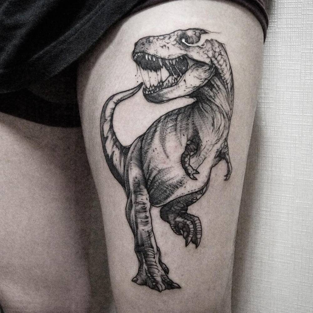 Tattoo uploaded by Unterstrich Tätowierungen  Trex tattoo tRex dino  dinosaur hamburg  Tattoodo