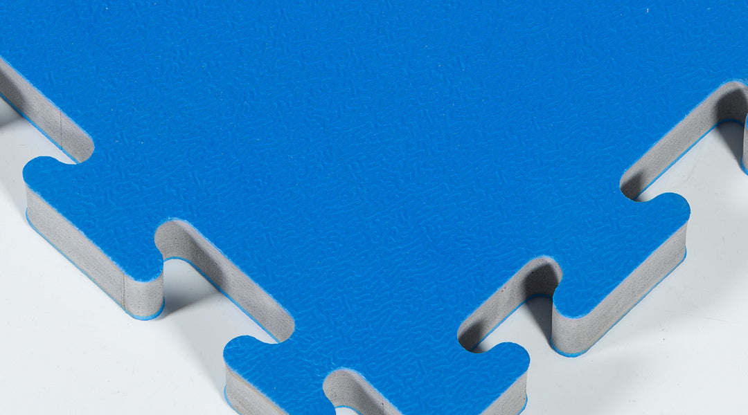 blue puzzle mat