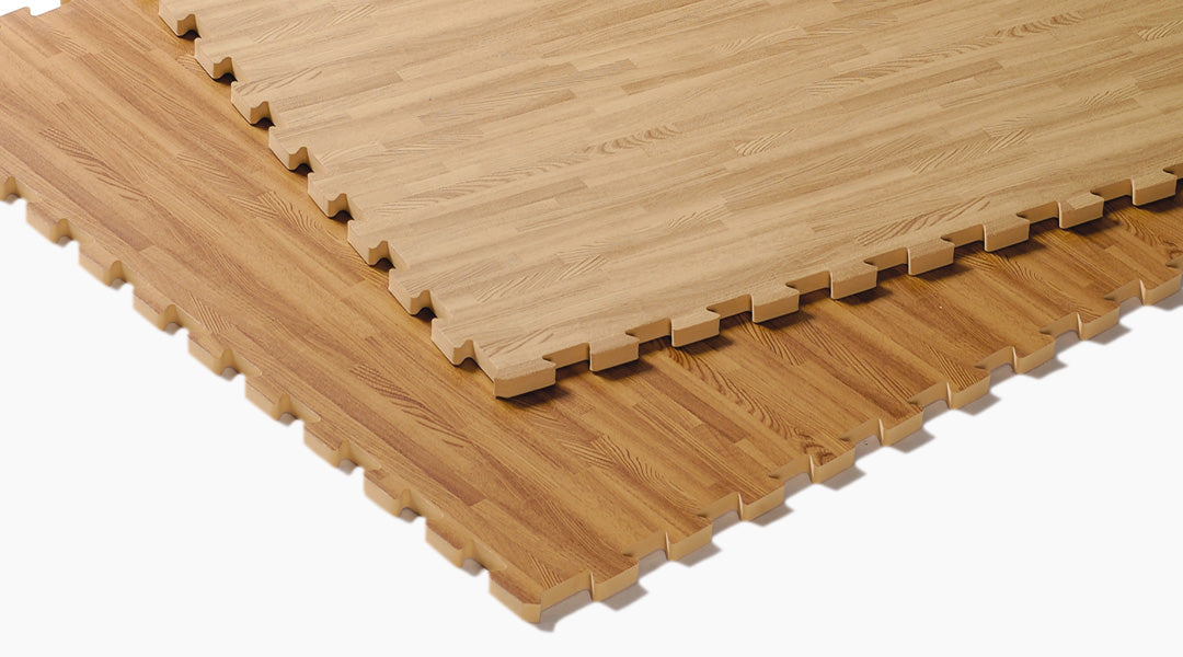 woodgrain puzzle mat