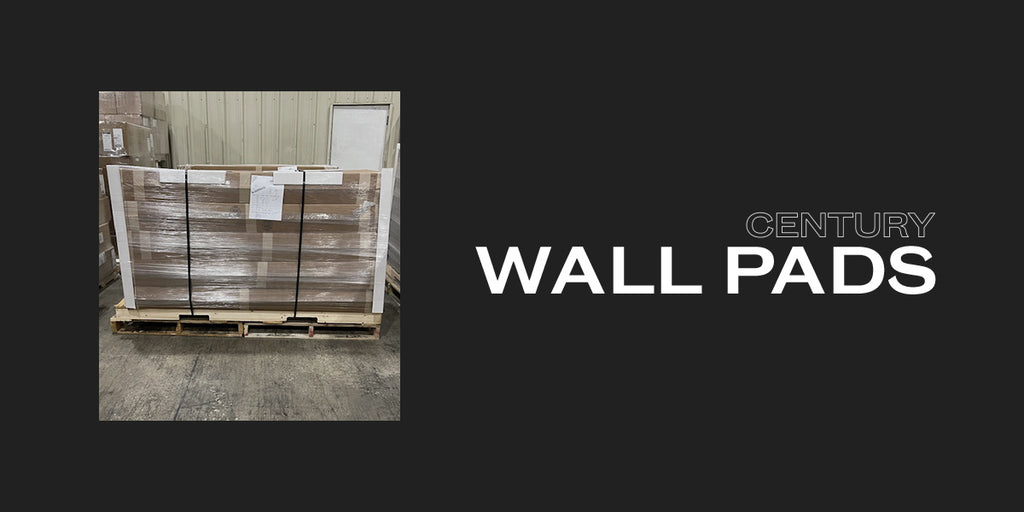 wall pads shrink wrapped on pallet