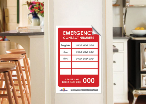 emergency contact whiteboard, dementia aids