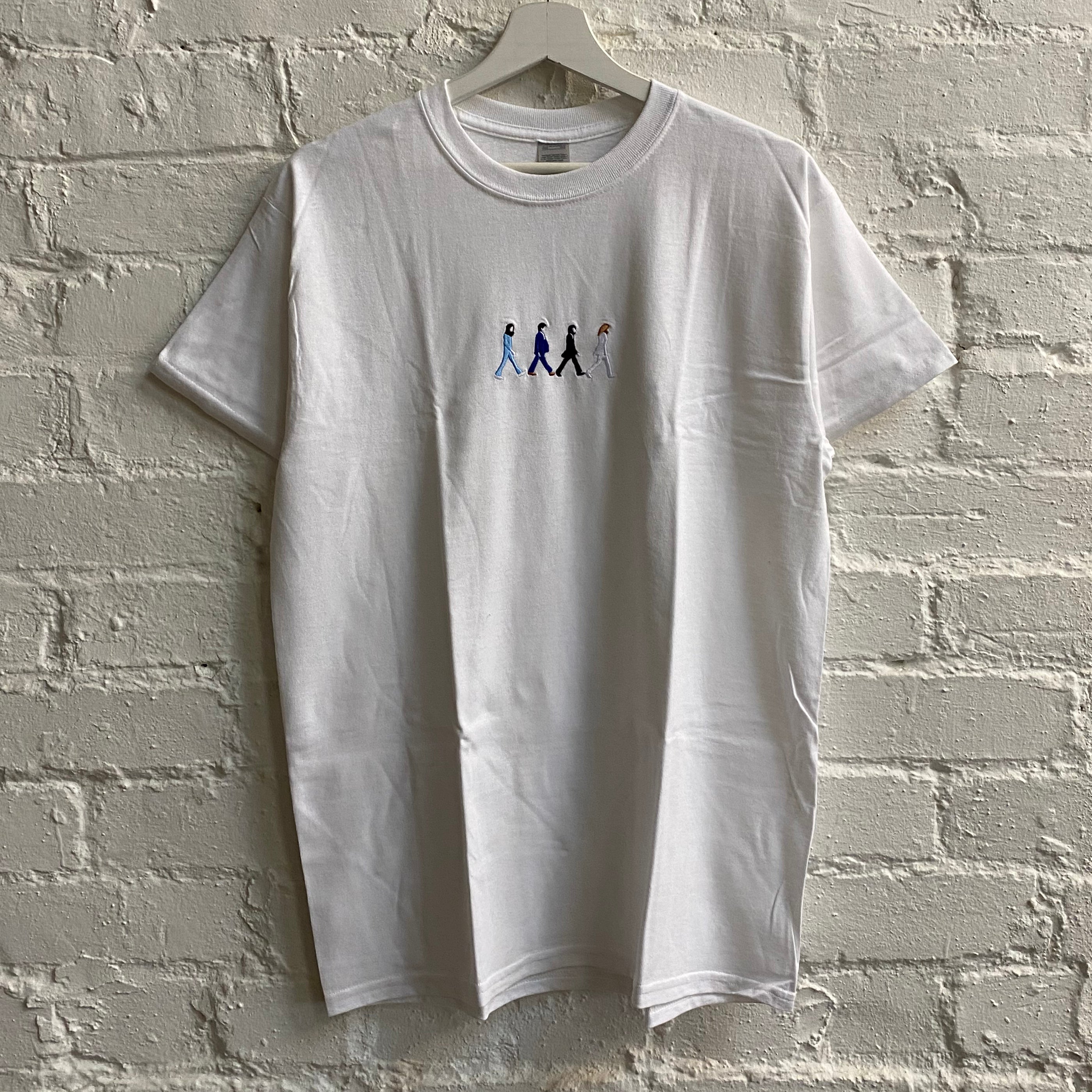 Clothing Abbey – Embroidered Road White Fact Tee Actual In