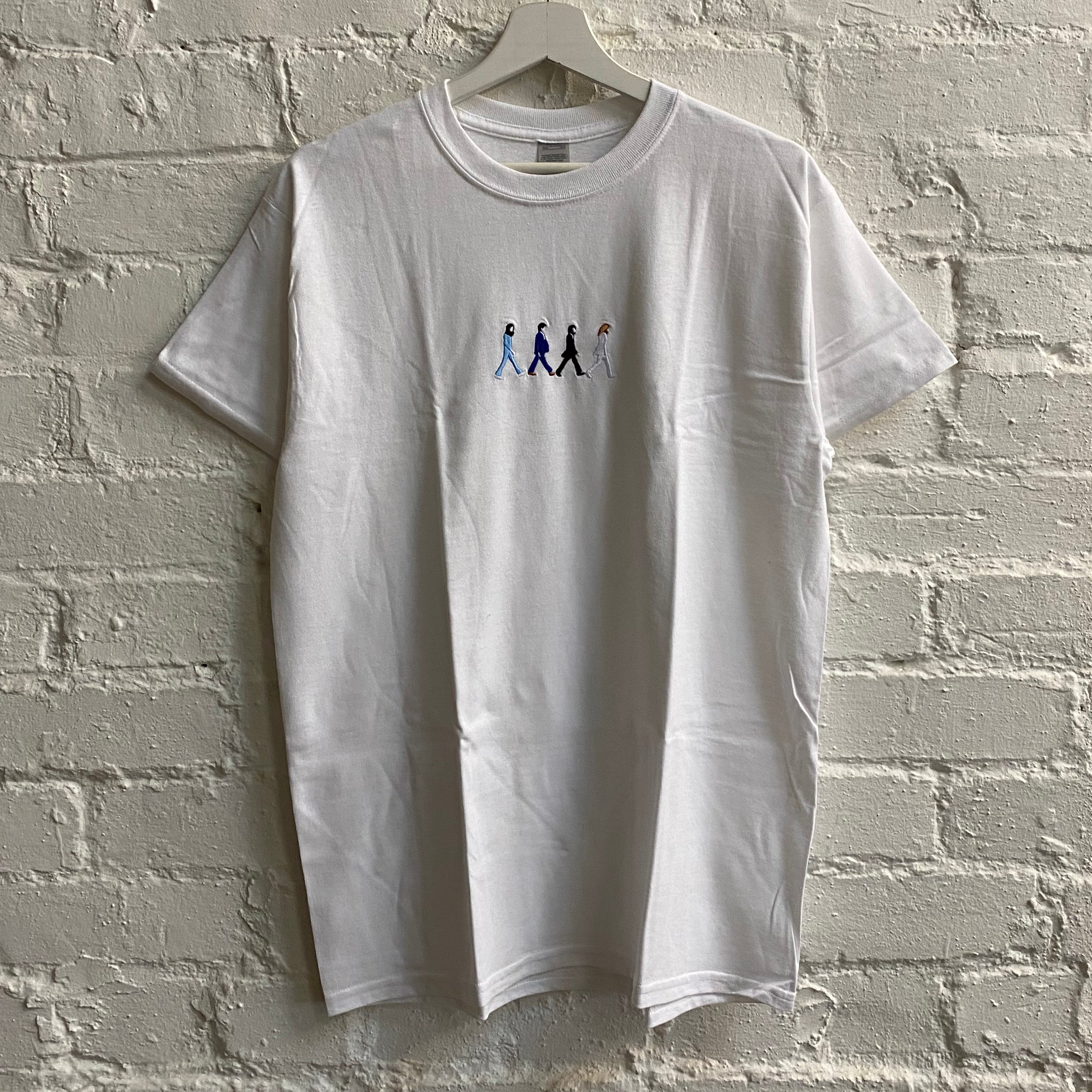 Abbey Road Embroidered Tee In White – Actual Fact Clothing