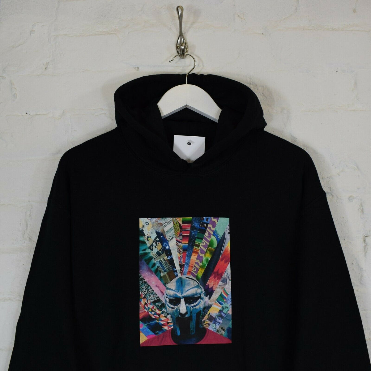 MF Doom Rainbow Printed Hoodie In Black – Actual Fact Clothing