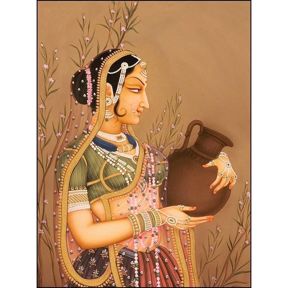 Lady with Pot - Bani Thani | Rajasthani Painting | Indian ...