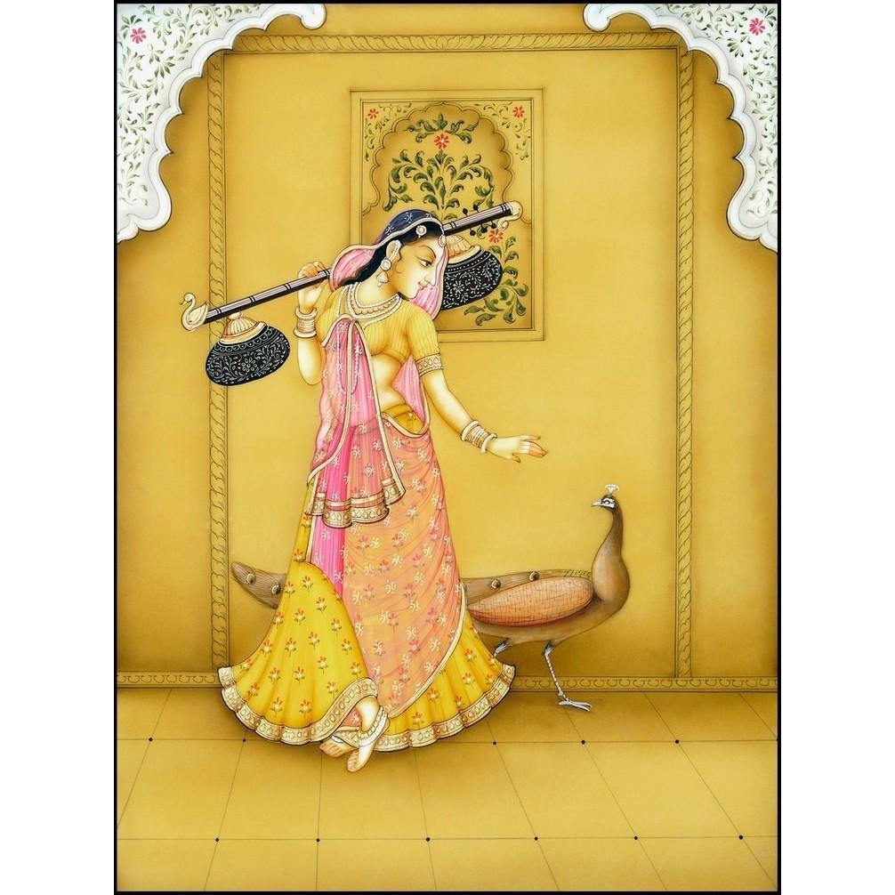 Musical Lady - Ragini | Rajasthani Painting | Indian Traditional ...