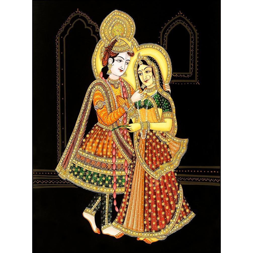 Radha Krishna Love -Canvas Art | God Painting | Indian Traditional ...