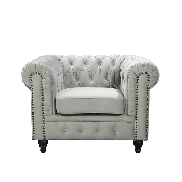 chesterfield chair grey