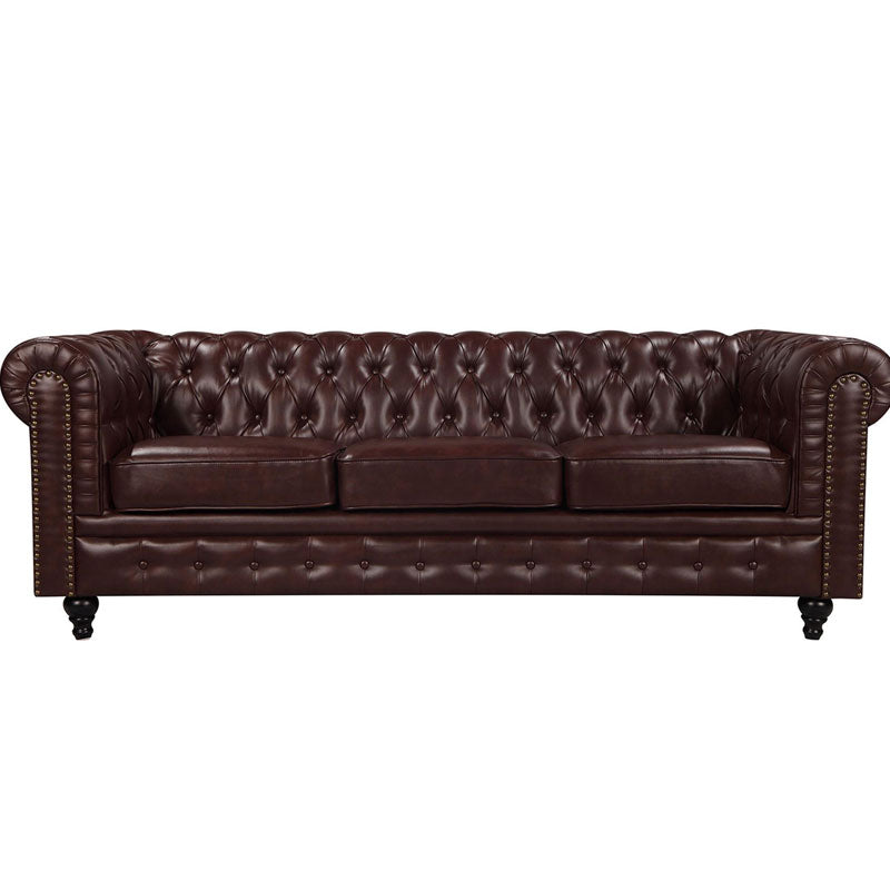 Nester Chesterfield 3 Seat Sofa Cherry Brown – Imperial Furniture AU