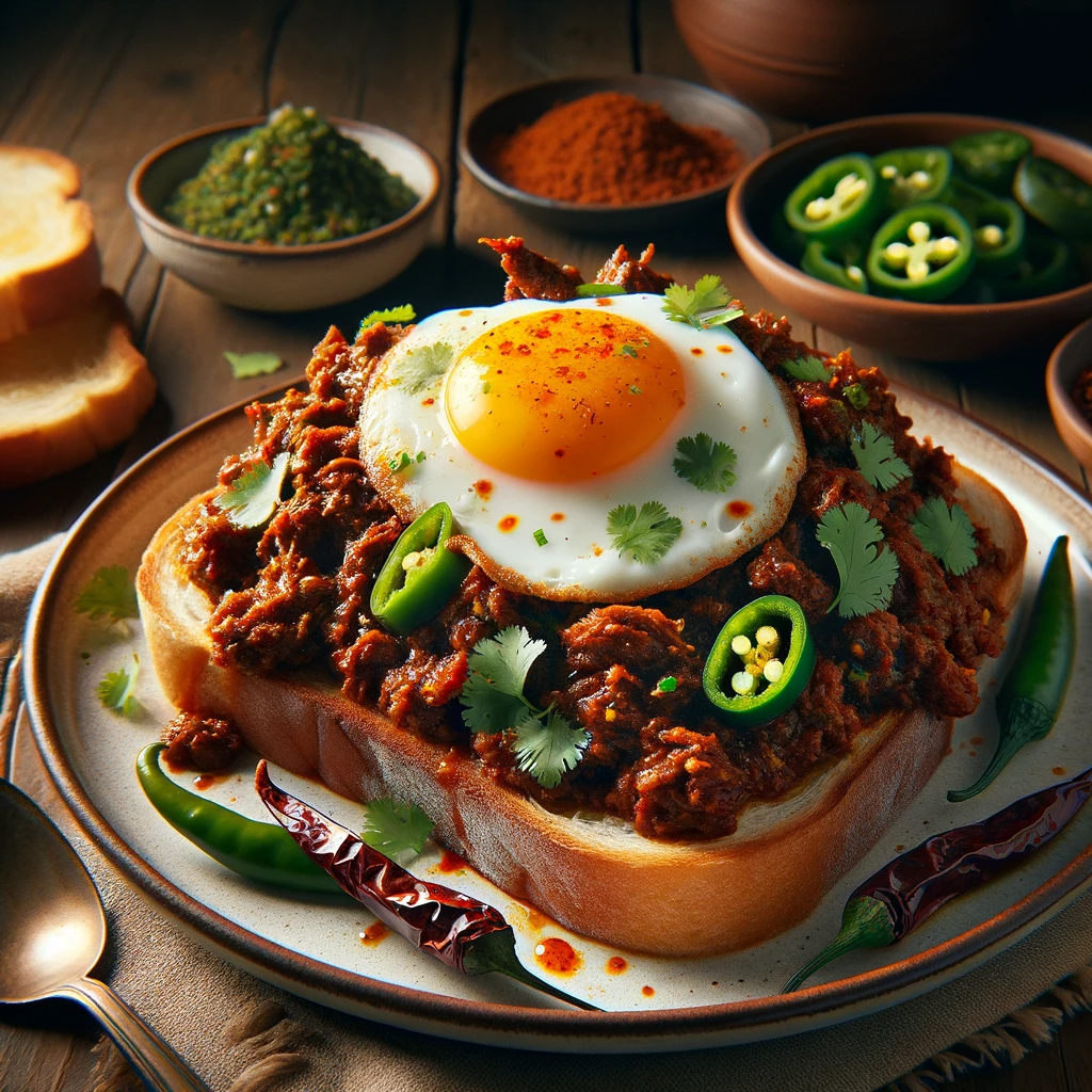 lam keema egg sourdough toast indian breakfast recipe