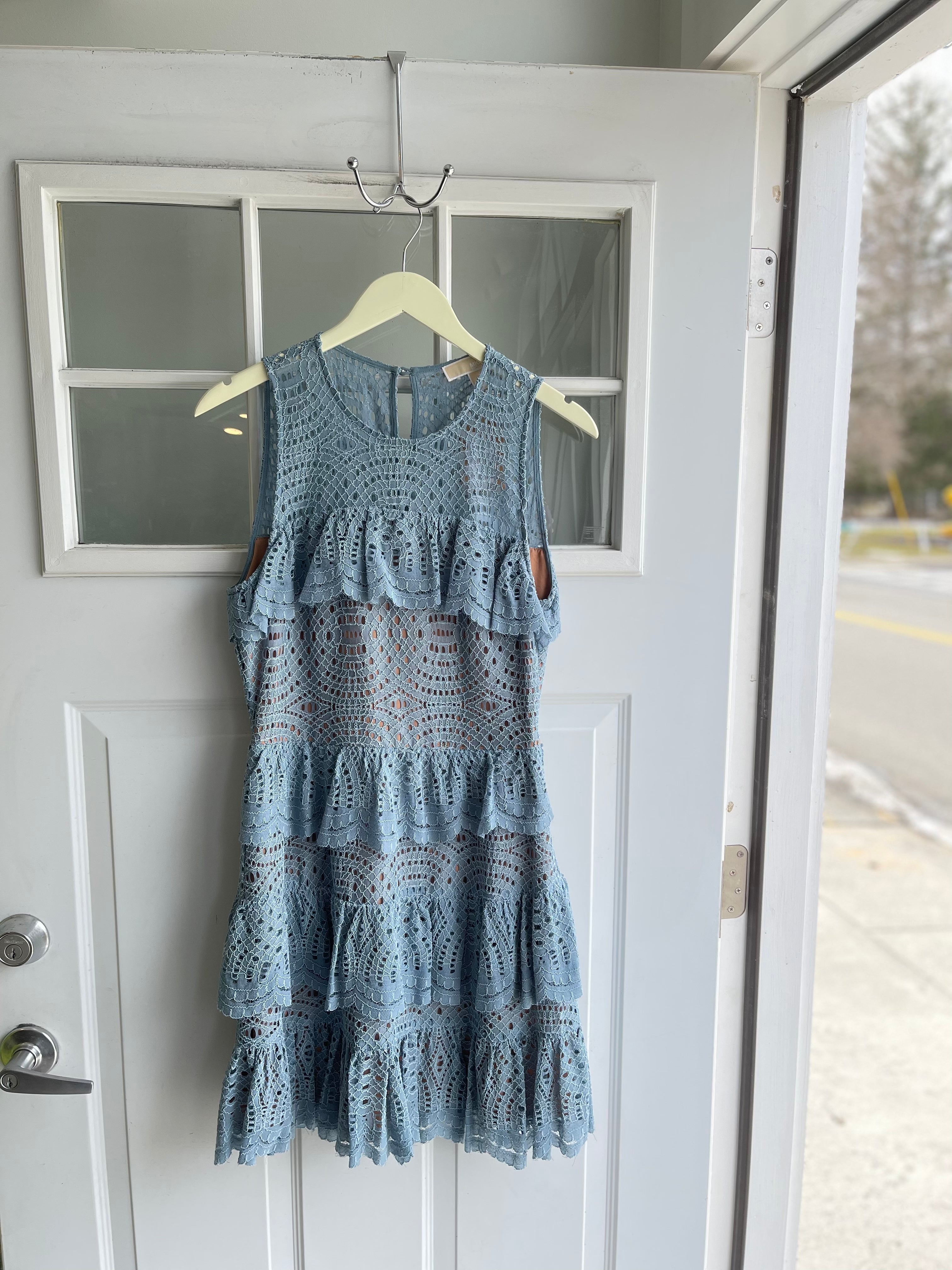 Michael Kors Blue Eyelet Dress – Treasures of the Valley Boutique