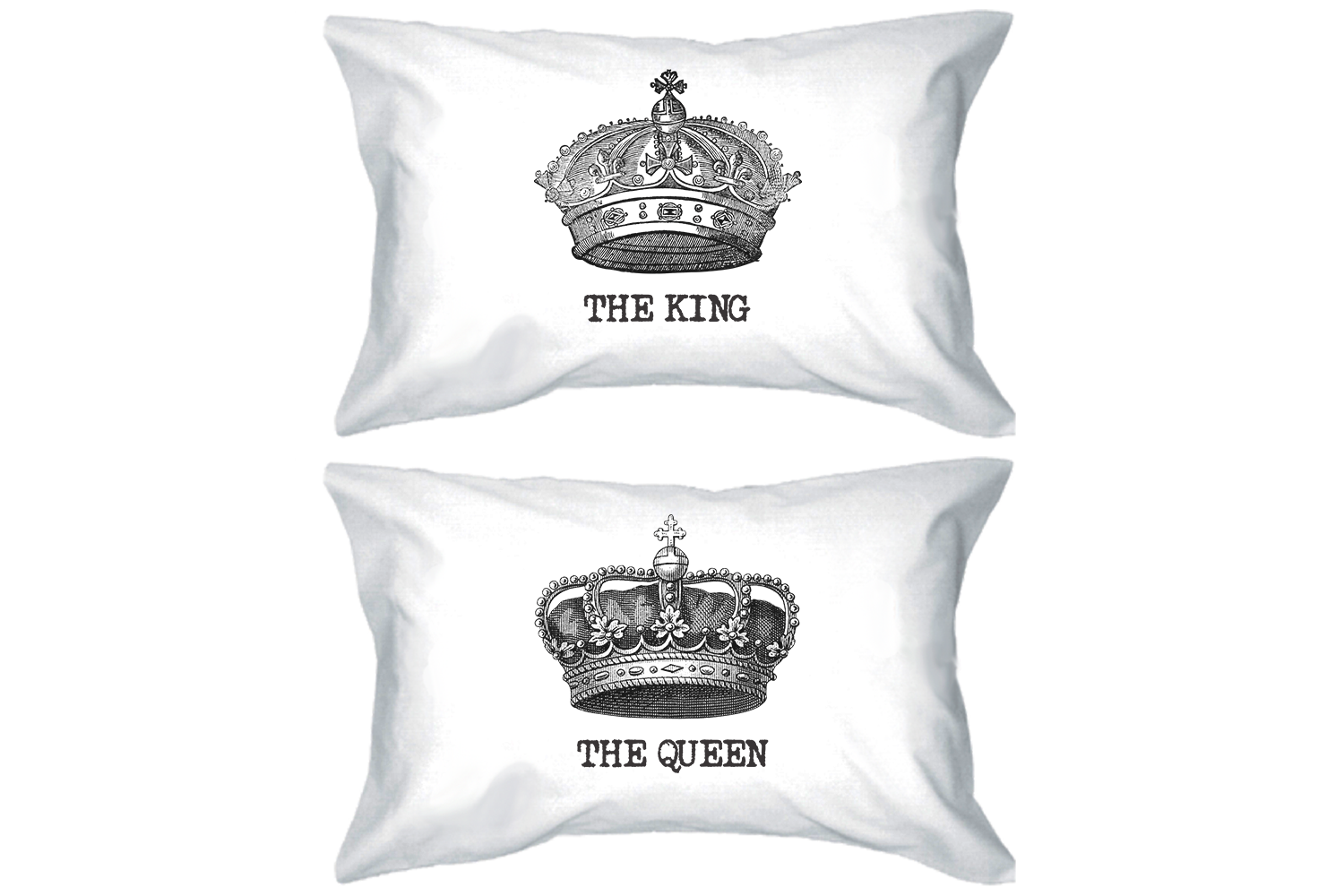King And Queen Crown Matching Couple Pillowcases Set 365 In