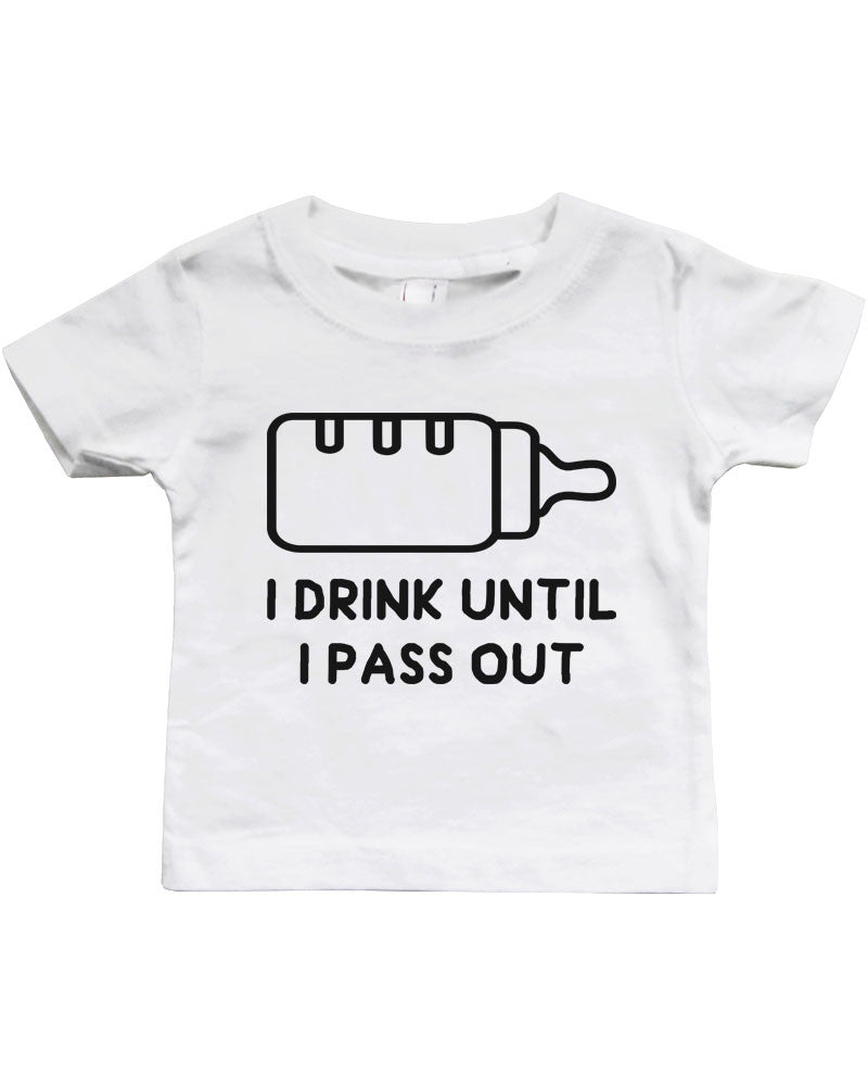 Graphic Snap-on Style Baby Tee, Infant Tee - Drink Until I Pass 