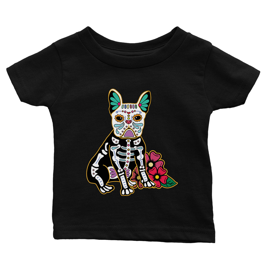 Frenchie Day Of Dead Funny Halloween Costume Cute Baby Gift Tee