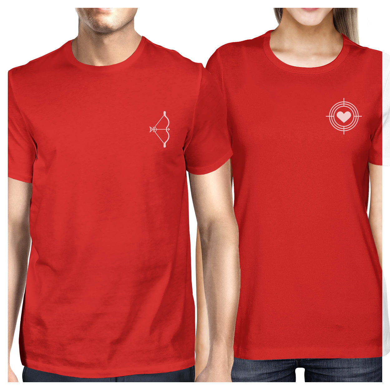 red couple t shirt