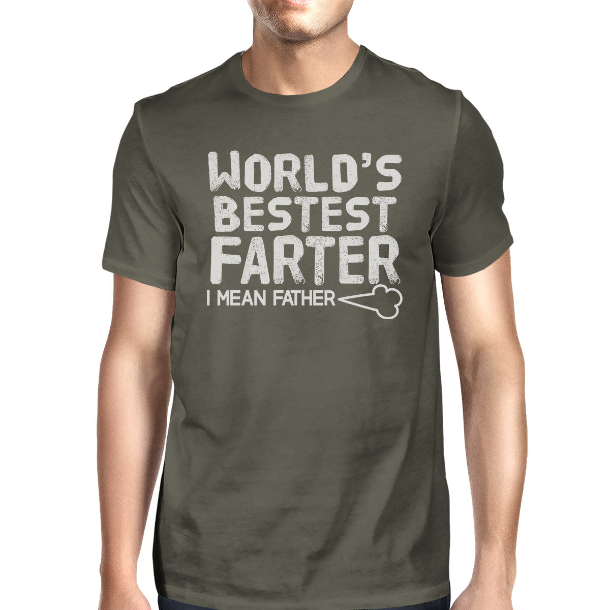 World's Bestest Farter Dark Gray Funny Design Tee For Father