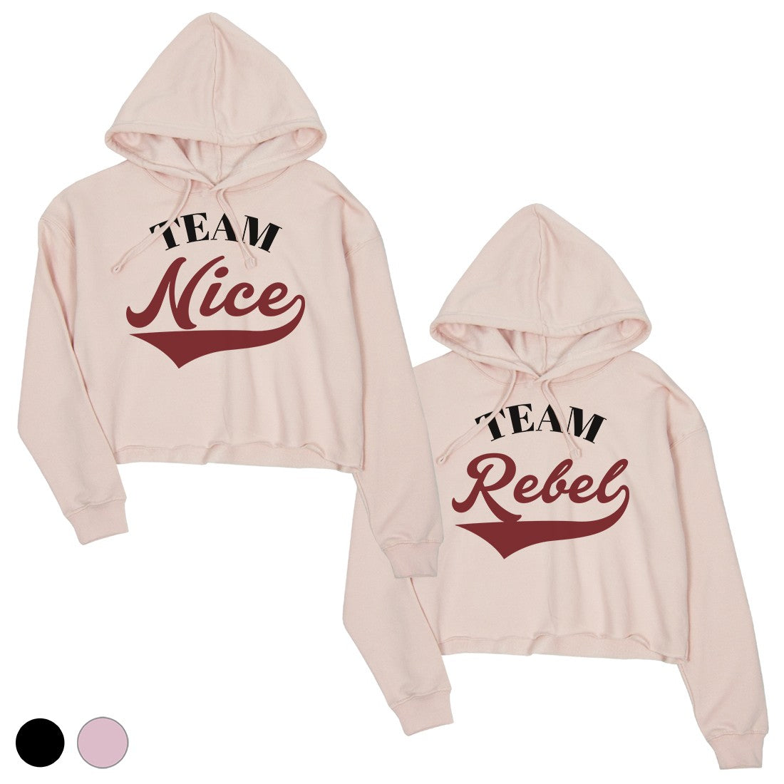 Team Nice Team Rebel Bff Matching Crop Hoodies For Christmas Gift 365 In Love Matching Gifts Ideas