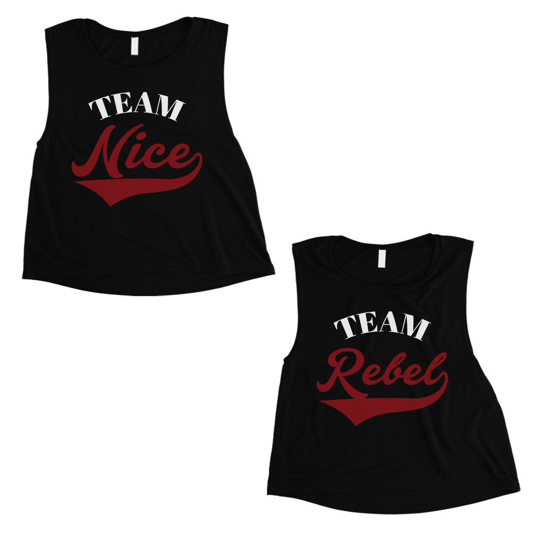 Team Nice Team Rebel Bff Matching Crop Top Womens Christmas Gift 365 In Love Matching Gifts Ideas