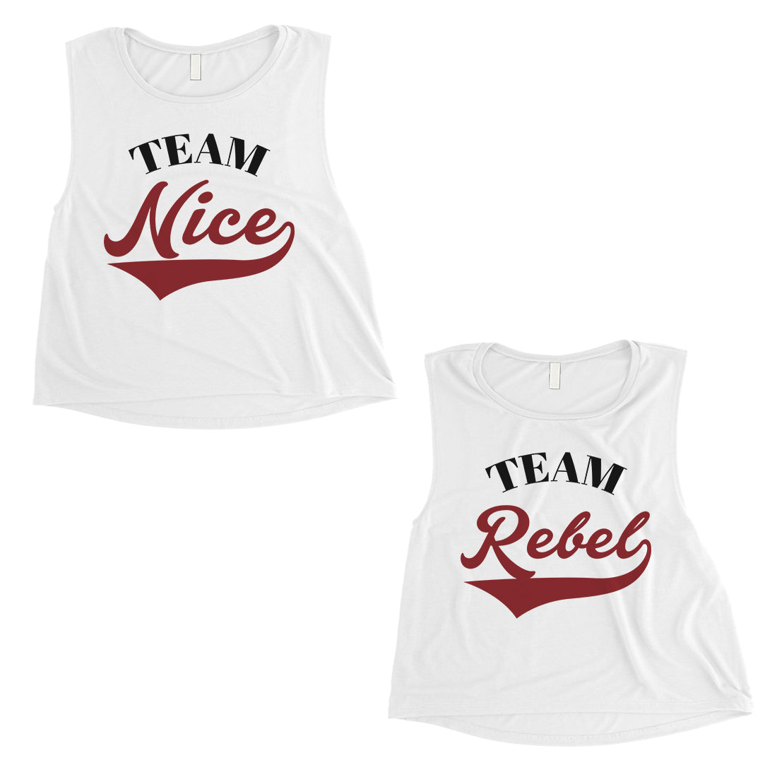 Team Nice Team Rebel Bff Matching Crop Top Womens Christmas Gift 365 In Love Matching Gifts Ideas