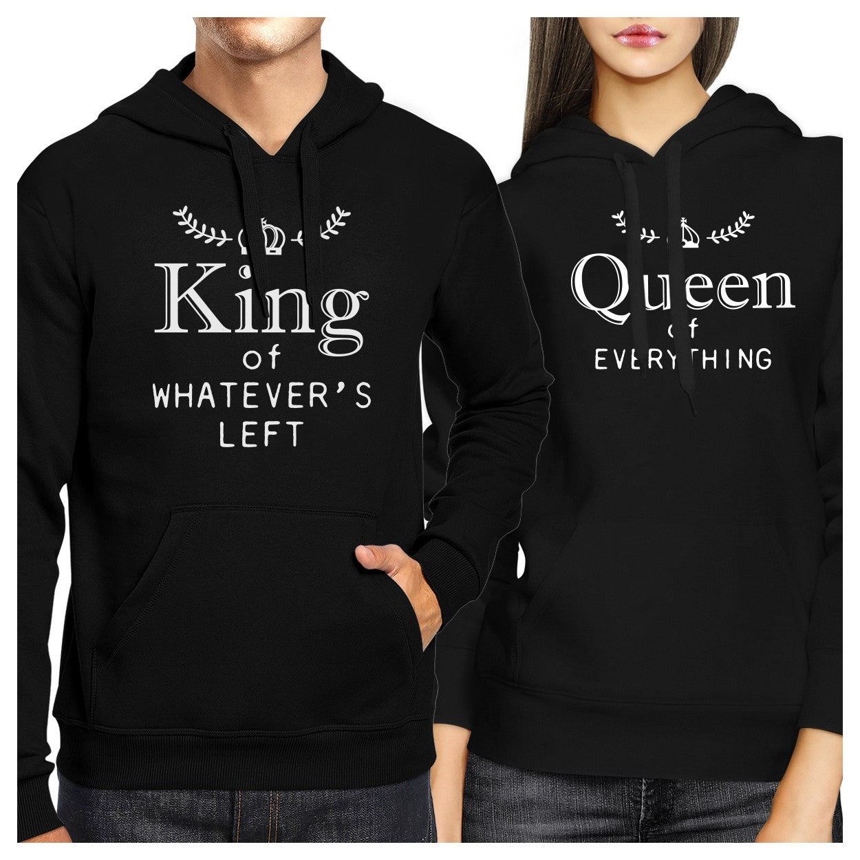 matching couple hoodies king and queen