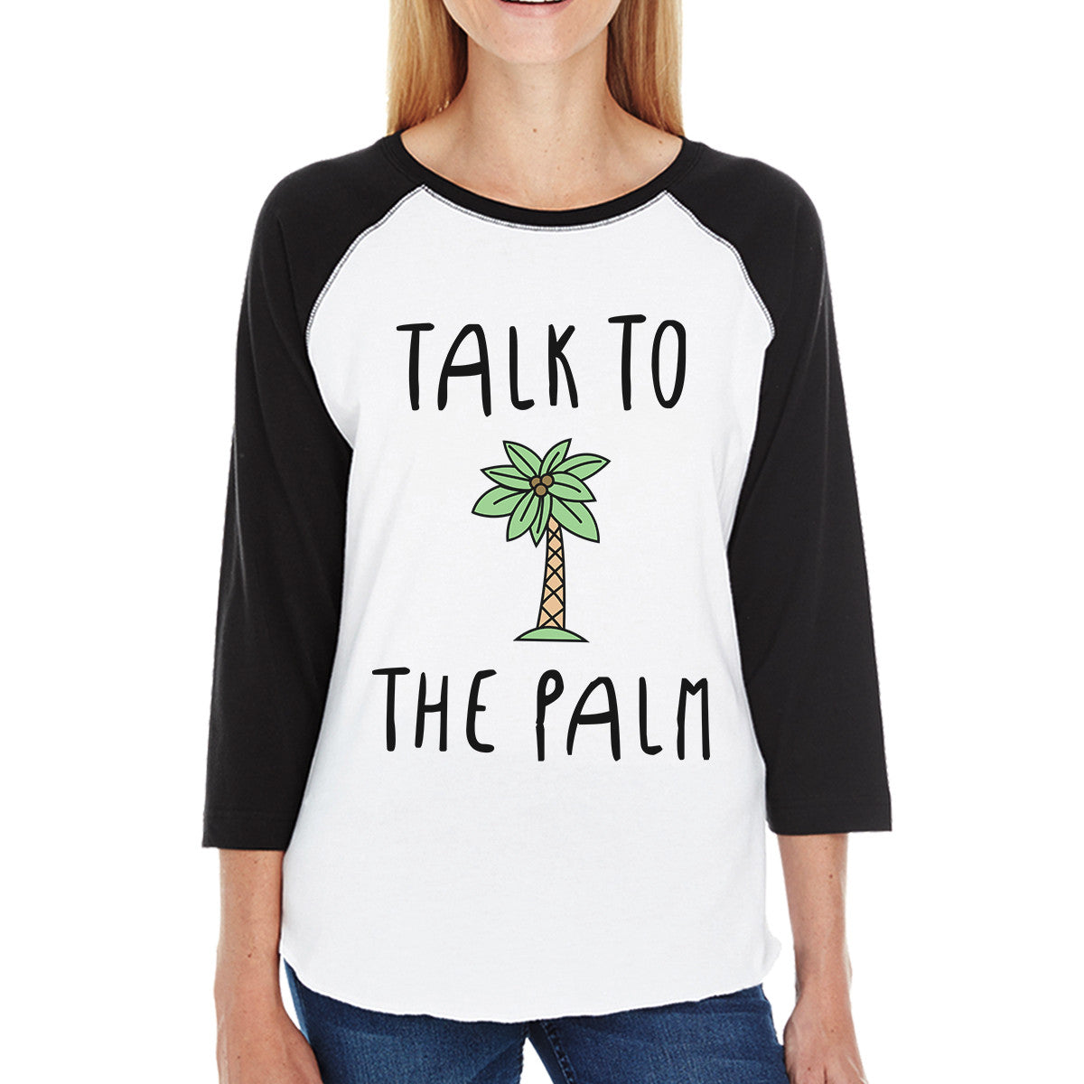 Talk To The Palm Cute Graphic Baseball Tee For Women Summer Gift