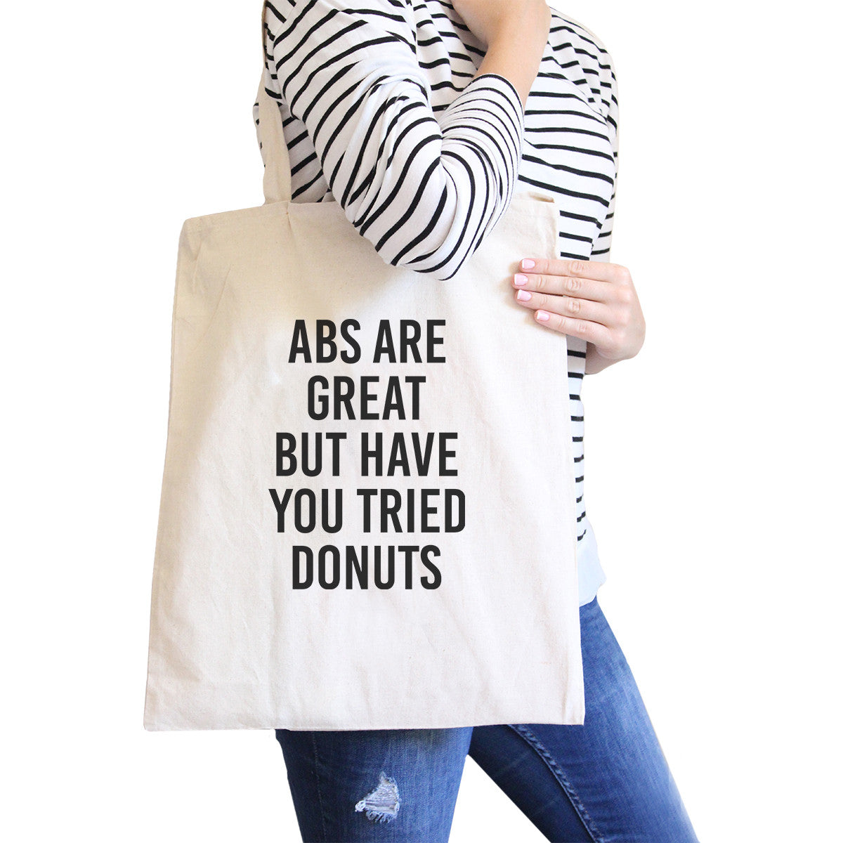 Abs Are Great But Natural Canvas Bag Funny Workout Quote Gym Bags 365 In Love Matching Gifts Ideas