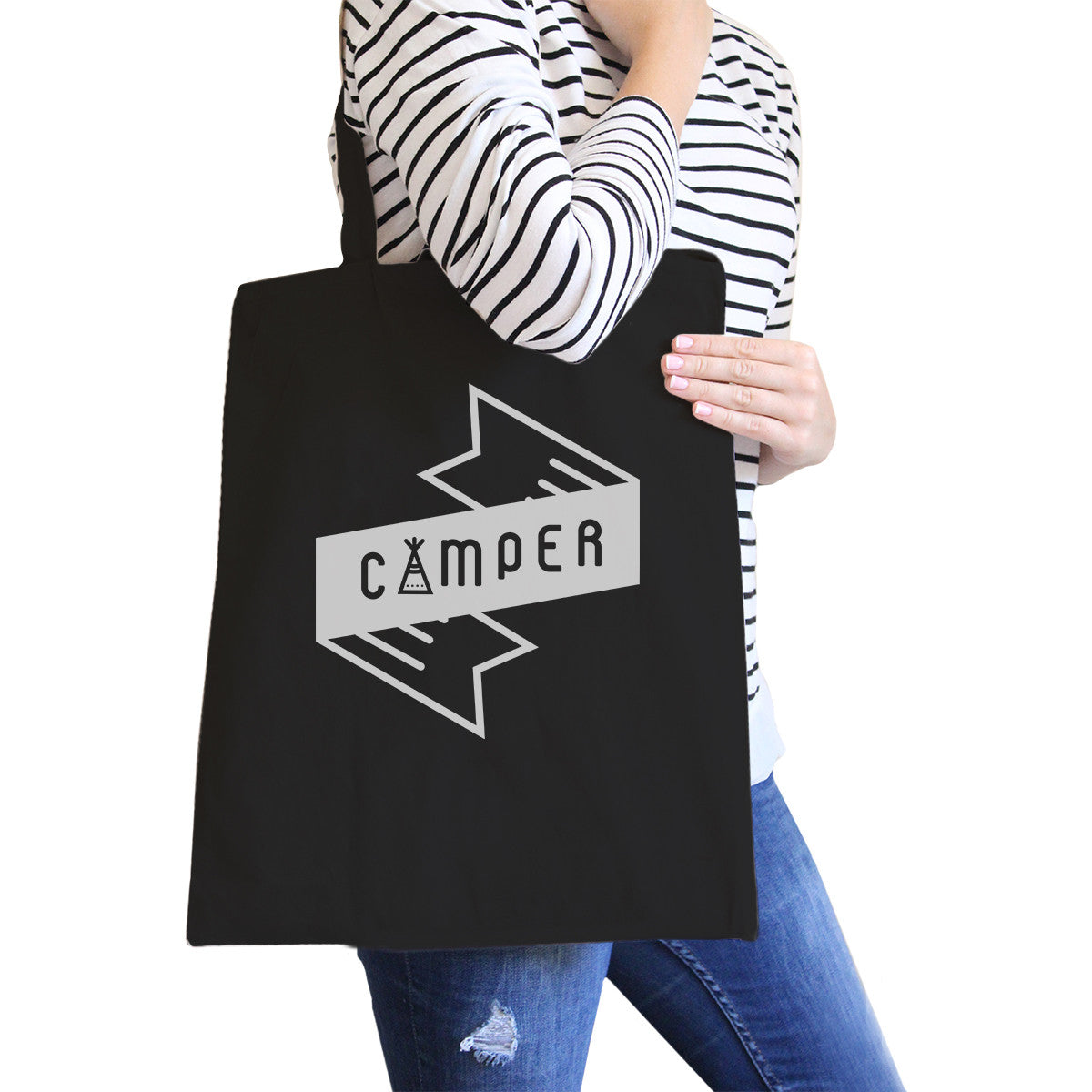 Camper Black Canvas Bag Cute Design Gift Ideas For Camping Lover