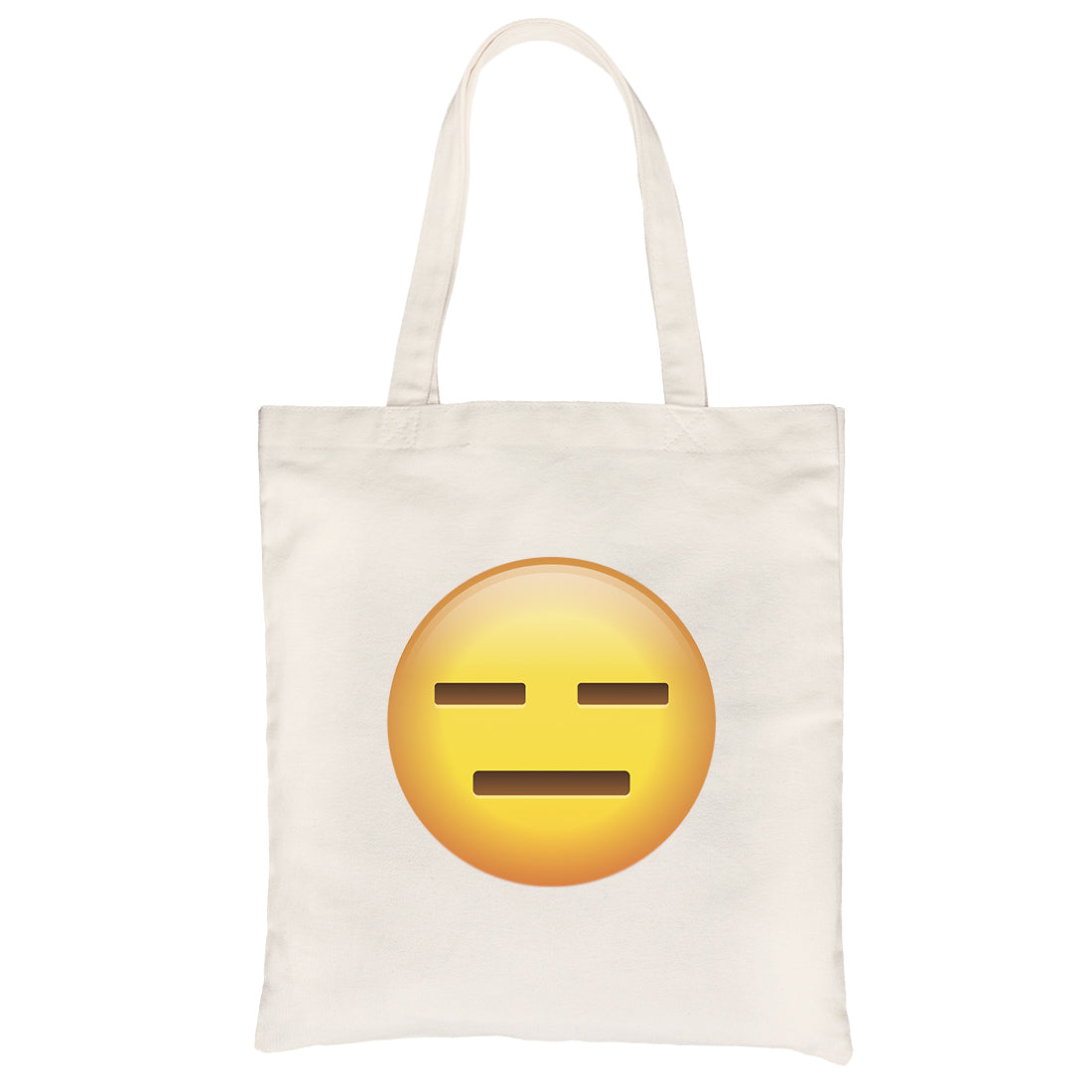 Emoji-Emotionless Canvas Shoulder Bag Silly Enthusiastic