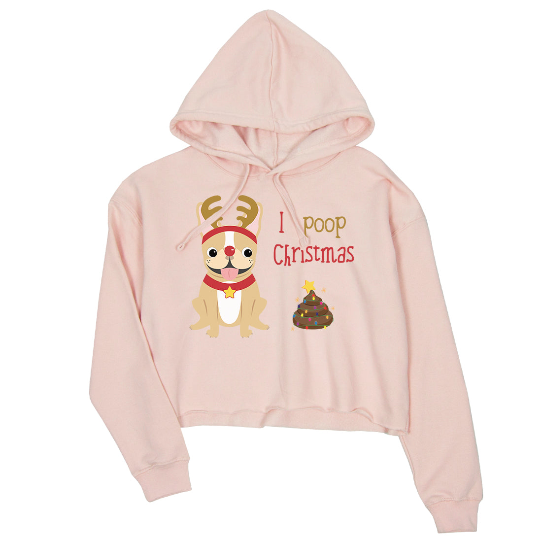 Frenchie Christmas Poop Crop Hoodie