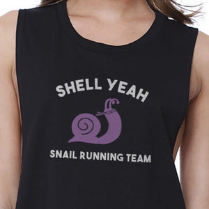 Shell Yeah Crop Top Work Out Sleeveless Shirt Funny Gym Shirt - 365INLOVE