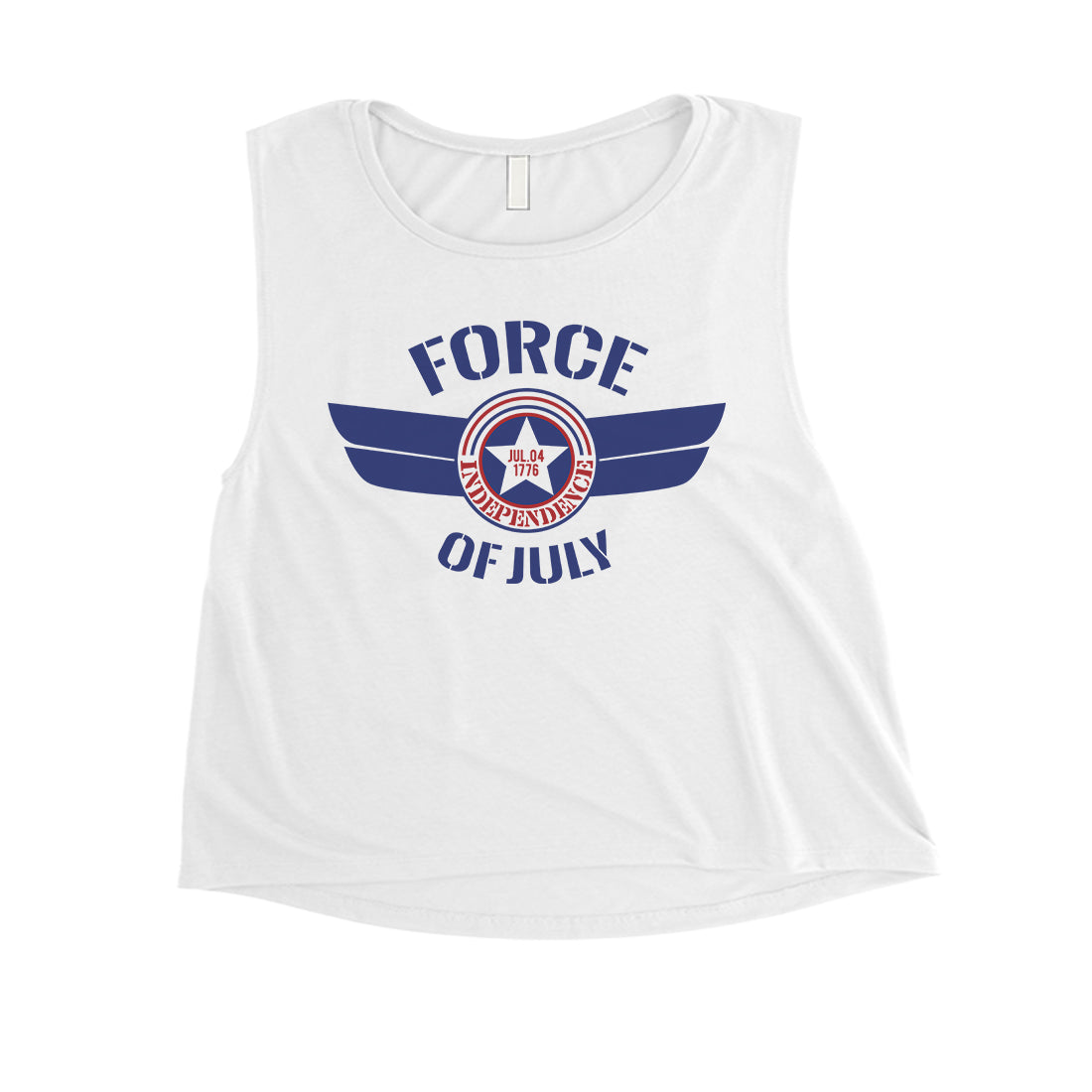 Force Of July Womens Racerback Workout Crop Tee 4th Of July Outfit