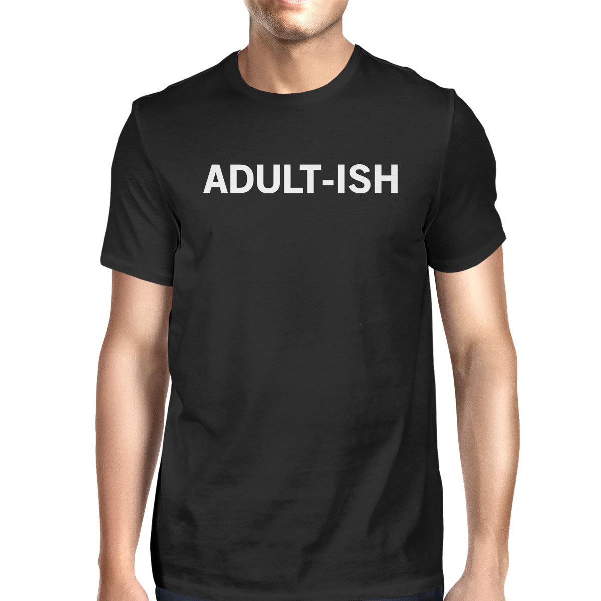 Adult-ish Men's Black Shirts Funny Graphic Printed Short Sle