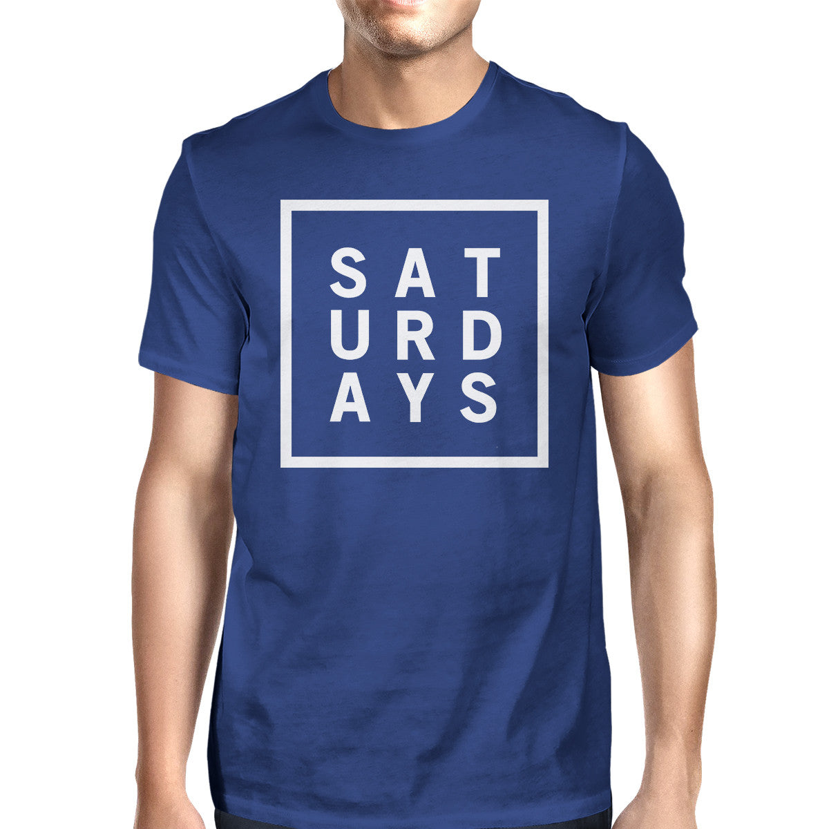 Saturdays Unisex Royal Blue Tops Cute Short Sleeve Tee Funny Shi