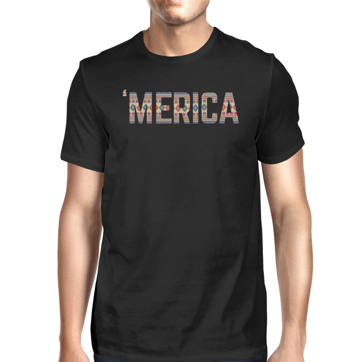 Merica Unique 4th Of July Design T-Shirt For Men Tribal Pattern 