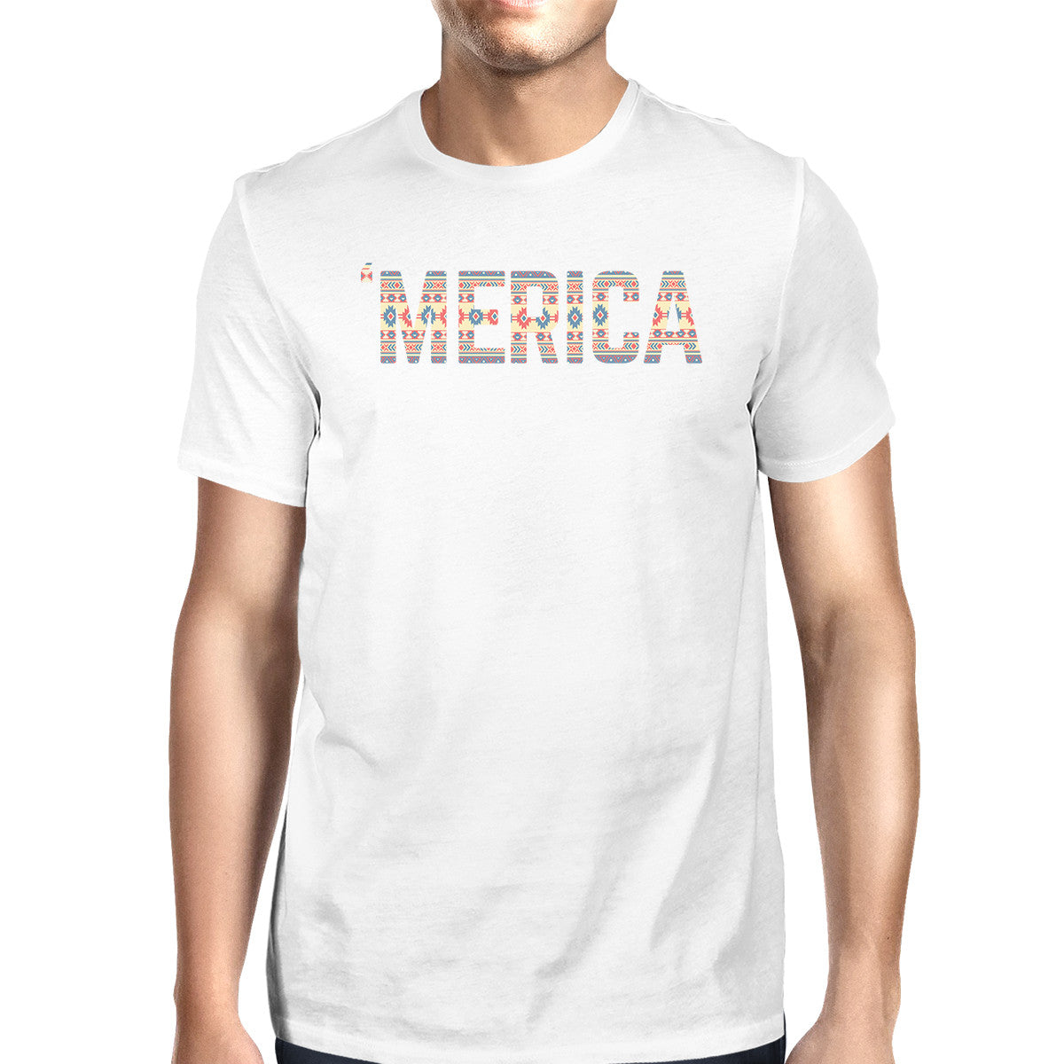 'Merica Mens White T-Shirt Unique Graphic Tee For Fourth Of 
