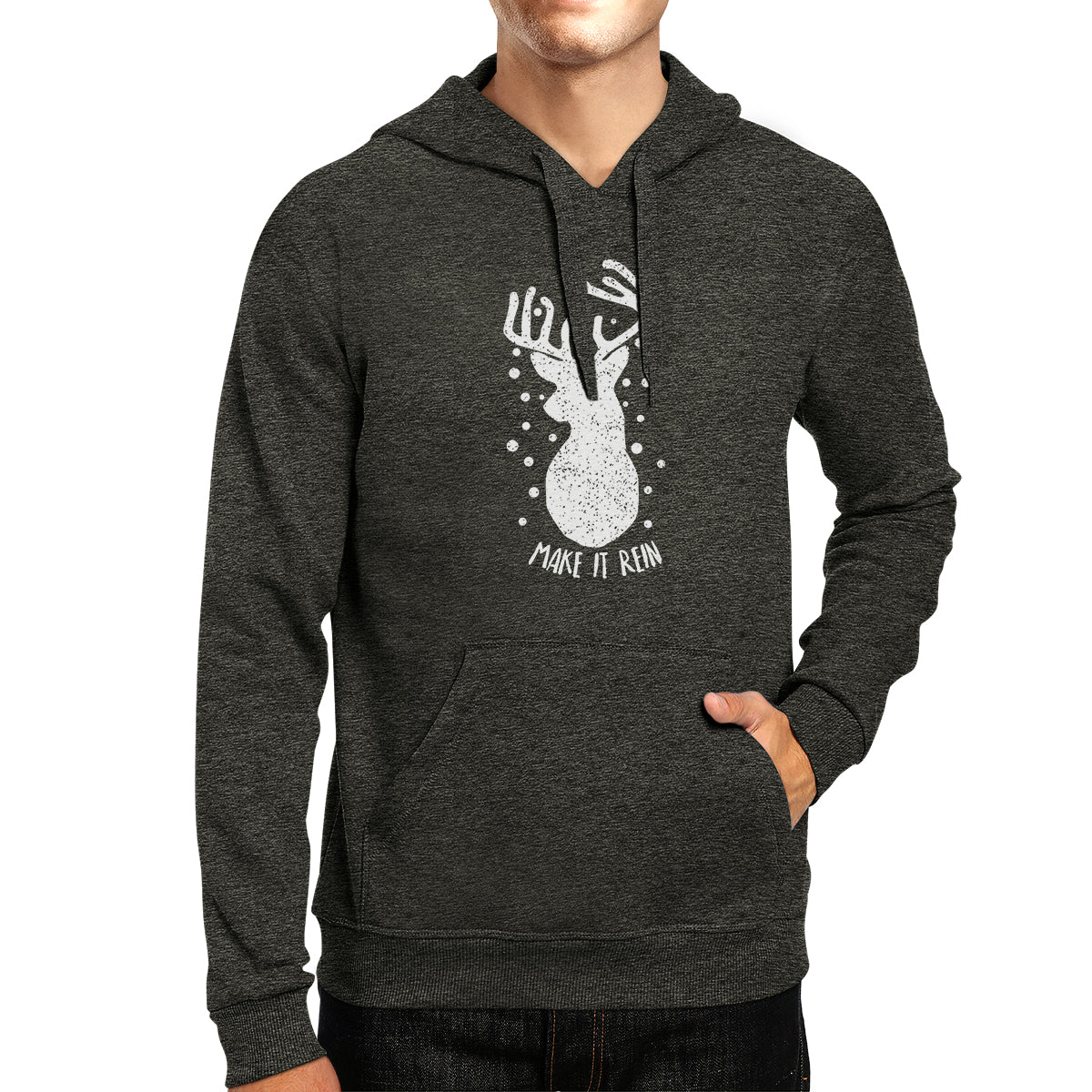 Make It Rein Vintage Reindeer Dark Grey Hoodie