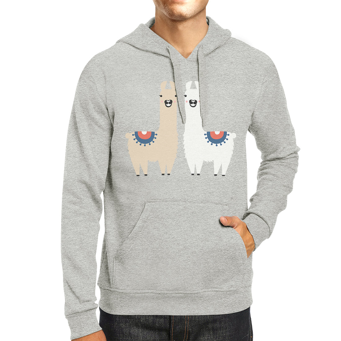 Llama Pattern Unisex Pullover Hoodie Christmas Outfit Holiday Gifts