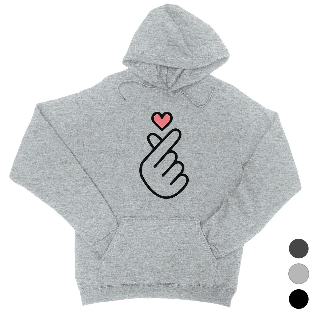 korean finger heart hoodie