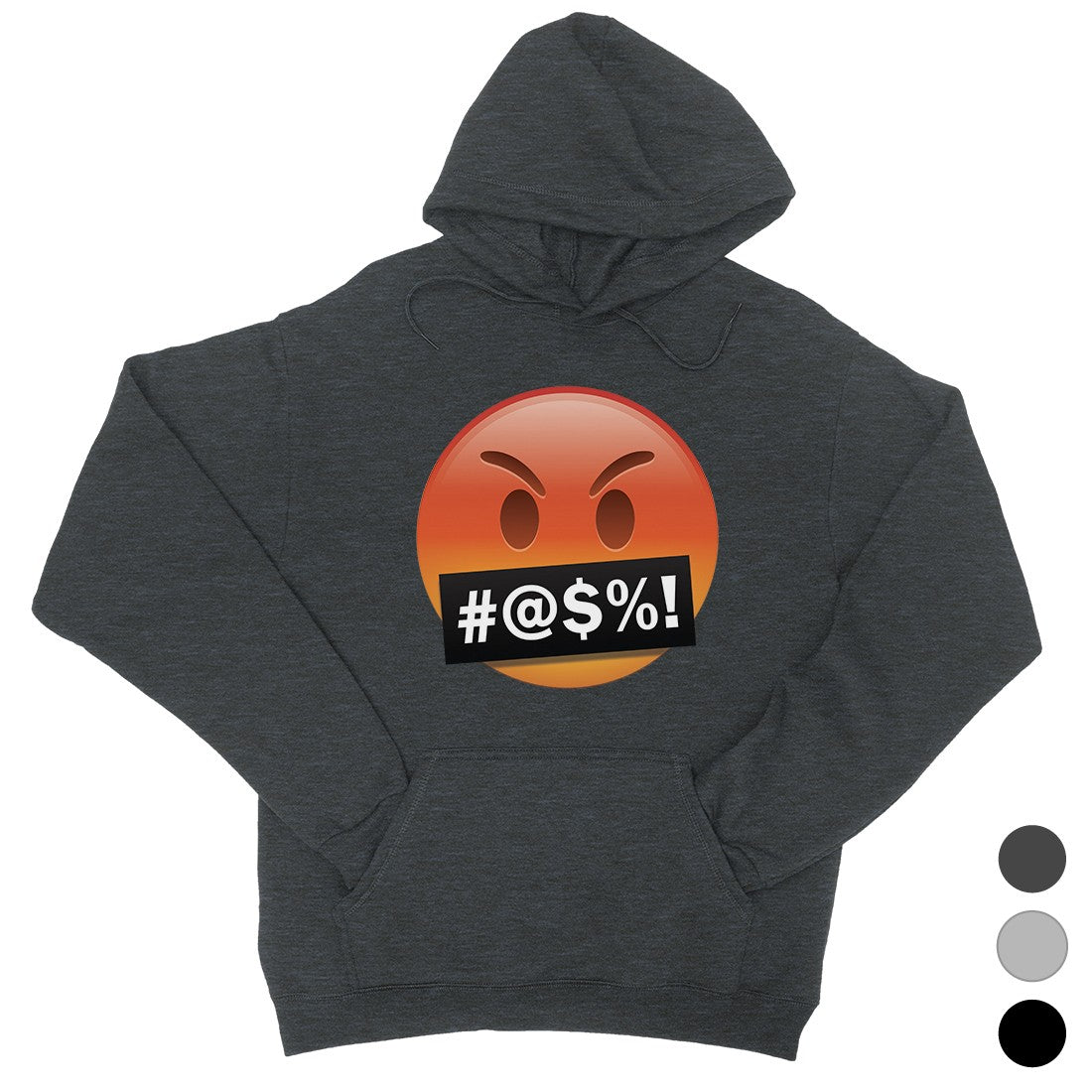 Emoji-Angry Unisex Pullover Hoodie Mad Unhappy Irritated Sensitive