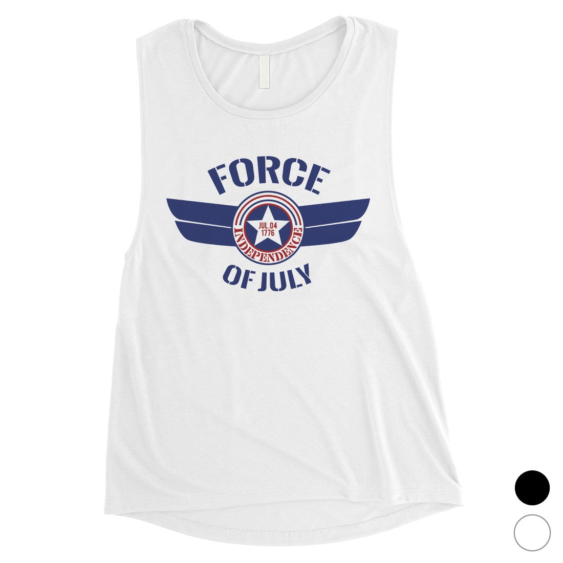 Force Of July Women Racerback Workout Muscle Tee 4th Of July Out