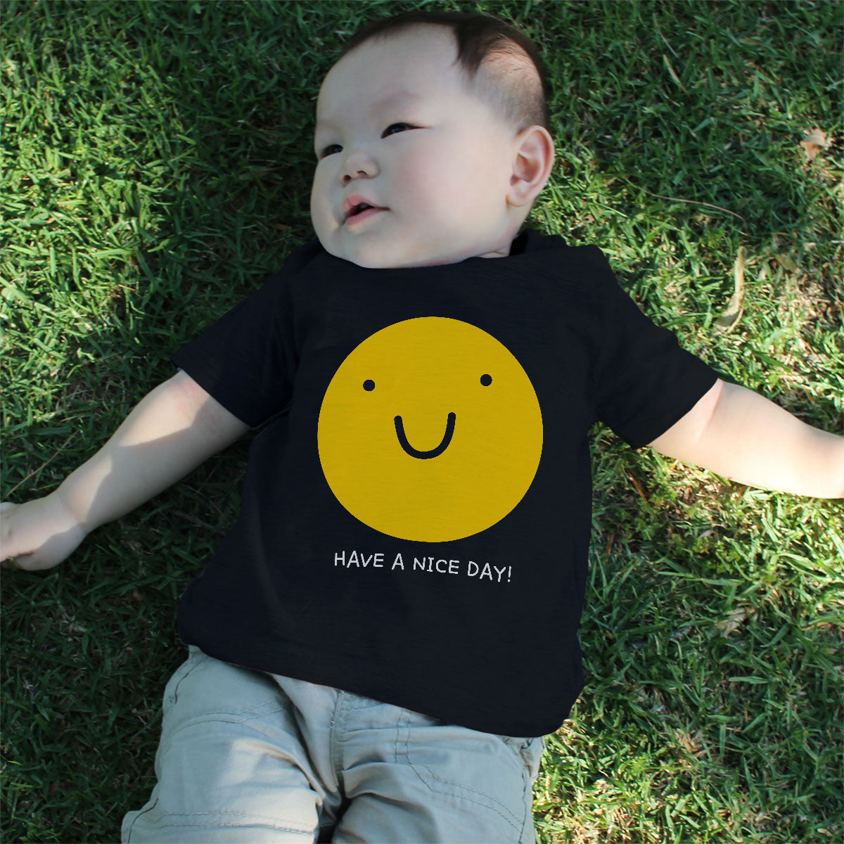 Graphic Snap-on Style Baby Tee, Infant Tee - Have A Nice Day