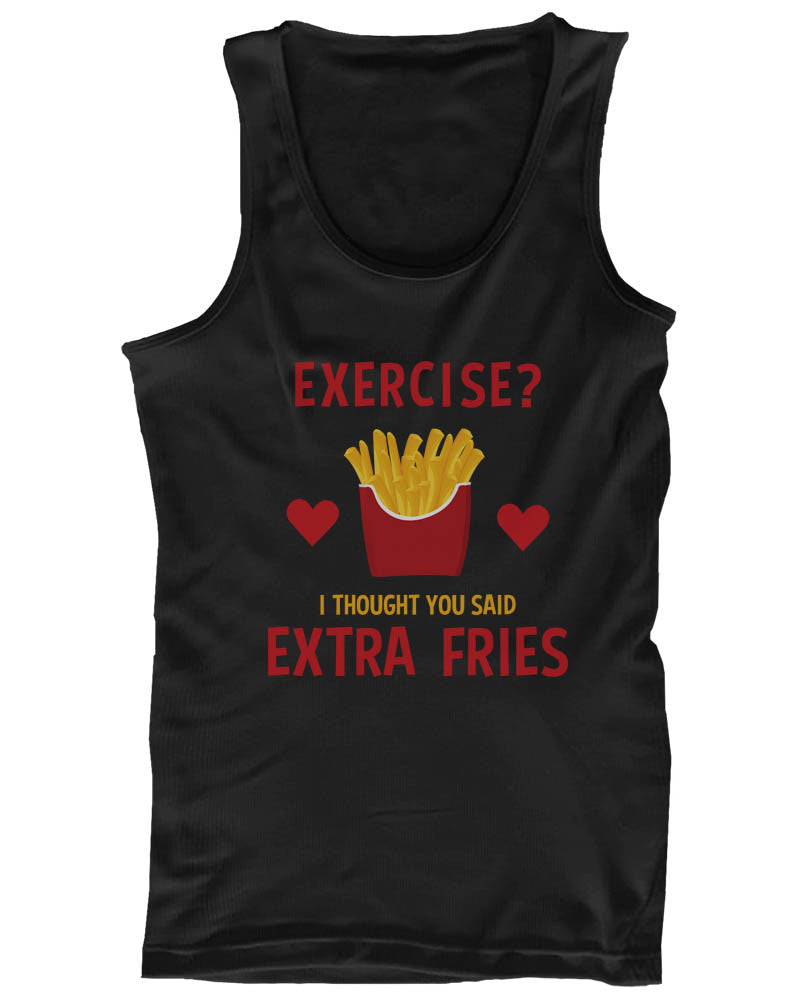 Women S Cute Tank Top Exercise Extra Fries Gym Clothes Workout Tanks