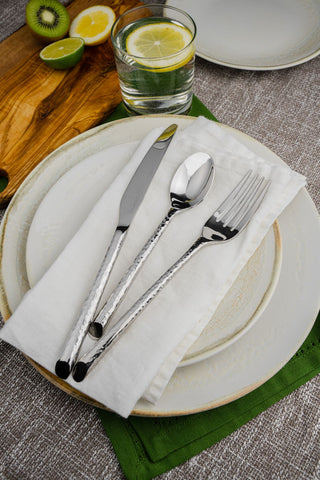 Fully forged stainless steel cutlery in a restaurant setting