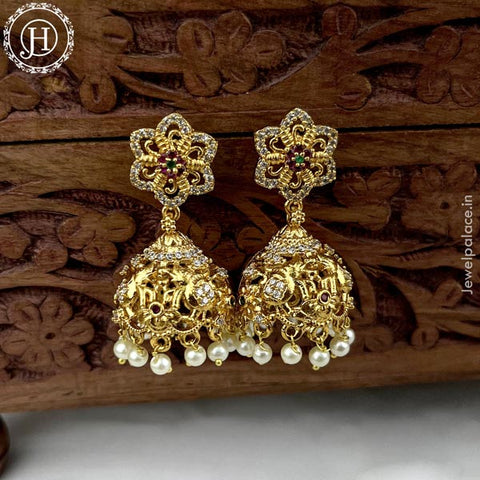 Cz Ad Earrings Jhumki Rosegold 555 C1 at Rs 600.00 | क्यूबिक जिरकोनिया  इयररिंग, क्यूबिक जिरकोनिया की कान की बाली - R-Chie Creations, Mumbai | ID:  2850638540591